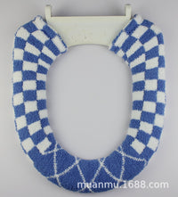 Japanese Muanmur Soft Checkerboard Toilet Seat Cover O/U/Square Universal Thickened Warm