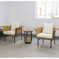Outdoor Aluminum Alloy Patio Sofa Set with Waterproof Cushions for Resort & Villa