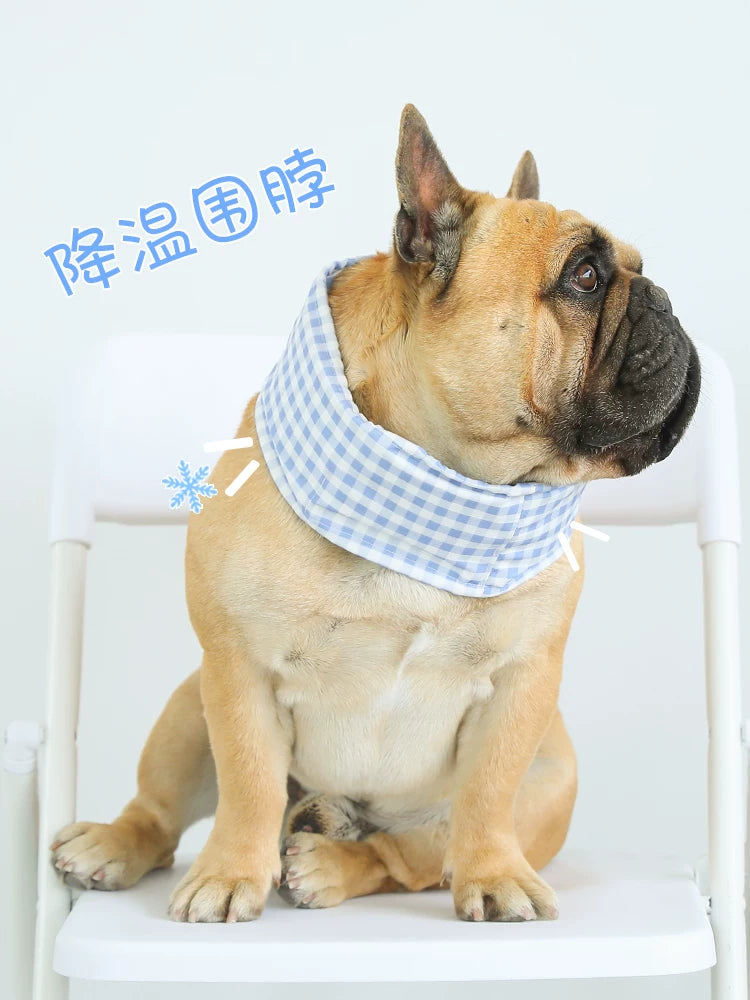 Pet Cooling Bandana for Dogs - Summer Heat Relief Ice Collar for French Bulldogs, Corgis, and English Bulldogs