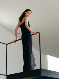 LYNEE Acetate Satin Slip Dress for Women, Elegant Summer Evening Gown