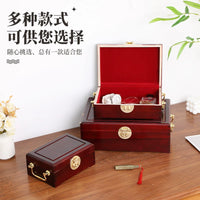 Camphor Wood Jewelry Box with Lock, Vintage Chinese Style Wooden Storage Organizer for Hairpins, Pendants, and Collectibles