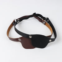 Halloween Cosplay Pirate Eye Patch Adjustable PU Leather Gothic Costume Accessory