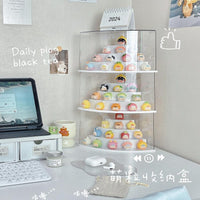 Acrylic Corner Display Case for Blind Box Figures and Miniatures, Dustproof Storage Organizer