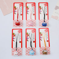 Japanese Lucky Cat Wind Chime Bell Charm with Lanyard for Phone or Bag