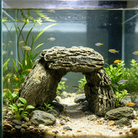 Aquarium Rockery Ornament Set with Hiding Cave and Turtle Basking Platform