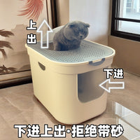 Fully Enclosed Top-Entry Cat Litter Box with Odor Control and Anti-Splash Design