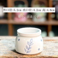 New Korean Style Hand-Painted Succulent Thumb Pot Creative Ceramic Home Indoor Rough Pottery Simple Succulent Personalized Fresh