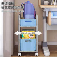 Multi-layer Rolling Cart Bookshelf Under Desk Storage Organizer for School Bags and Books