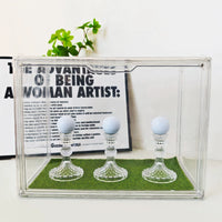 Acrylic Display Case for Golf Tennis Baseball Ping Pong Balls with Optional Bases & Turf