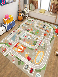 Cartoon Traffic Playmat for Kids' Room and Early Education