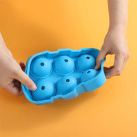 Large Silicone 6-Sphere Ice Ball Maker Mold with Funnel for Home Bar KTV