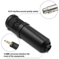 BM800 Condenser Microphone with V8 Sound Card and Boom Arm Stand for Live Streaming and Recording