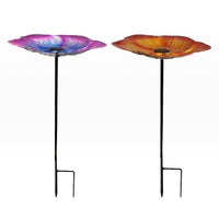 Decorative Flower Bird Bath Feeder for Garden & Yard
