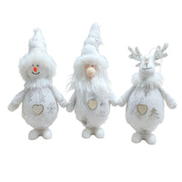 Retractable Christmas Figurine Decor - Santa, Snowman, or Reindeer with Gold Sequins