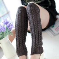 Chunky Knit Leg Warmers for Women, Korean Style Slouch Socks, Autumn/Winter Warm Cable Knit Foot Covers