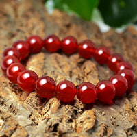 New Chinese Style Red Agate Bracelet with Bell and Lucky Charms for Women