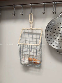 Woven Iron Art Storage Basket for Kitchen Pantry Organization, Snack & Bread Holder