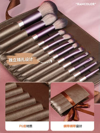 12-Piece Makeup Brush Set with Storage, Soft Synthetic Bristles for Beginners - Eyeshadow, Powder, Blush, Concealer, Highlight