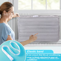 Quilted Indoor Window AC Unit Cover with Elastic Drawstring for Double Layer Insulation