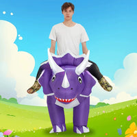 Inflatable Dinosaur Rider Costume for Adults - Triceratops, Pterodactyl, T-Rex, and Dilophosaurus Designs