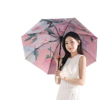 Double-Layer Inverted Umbrella, 8-Rib Windproof UV Protection Sun/Rain Umbrella