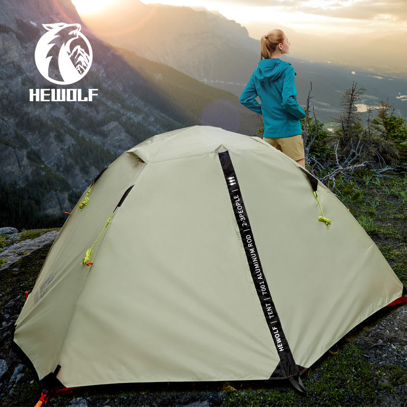 Professional All-Aluminum Pole Double-Layer Rainproof Tent for Outdoor Camping Hiking and Mountaineering