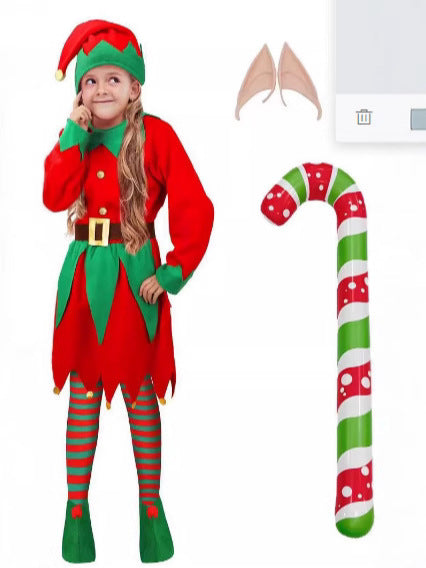 Kids' Christmas Elf Costume Set for Boys and Girls, Holiday Party & Performance Outfit