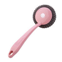 Long Handle Stainless Steel Scrubber Brush for Kitchen Dish Pot Cleaning