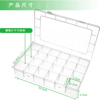 Clear PP Plastic 24-Grid Storage Box for Beads, Fishing Tackle, Small Parts, Screws, and Tools