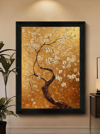 French Retro Fortune Tree Floral Wall Art for Living Room Study Sofa Background