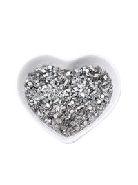 Zircon Flatback Nail Art Rhinestones - Mini White Heart & Star Shaped Gems for Manicure Decoration
