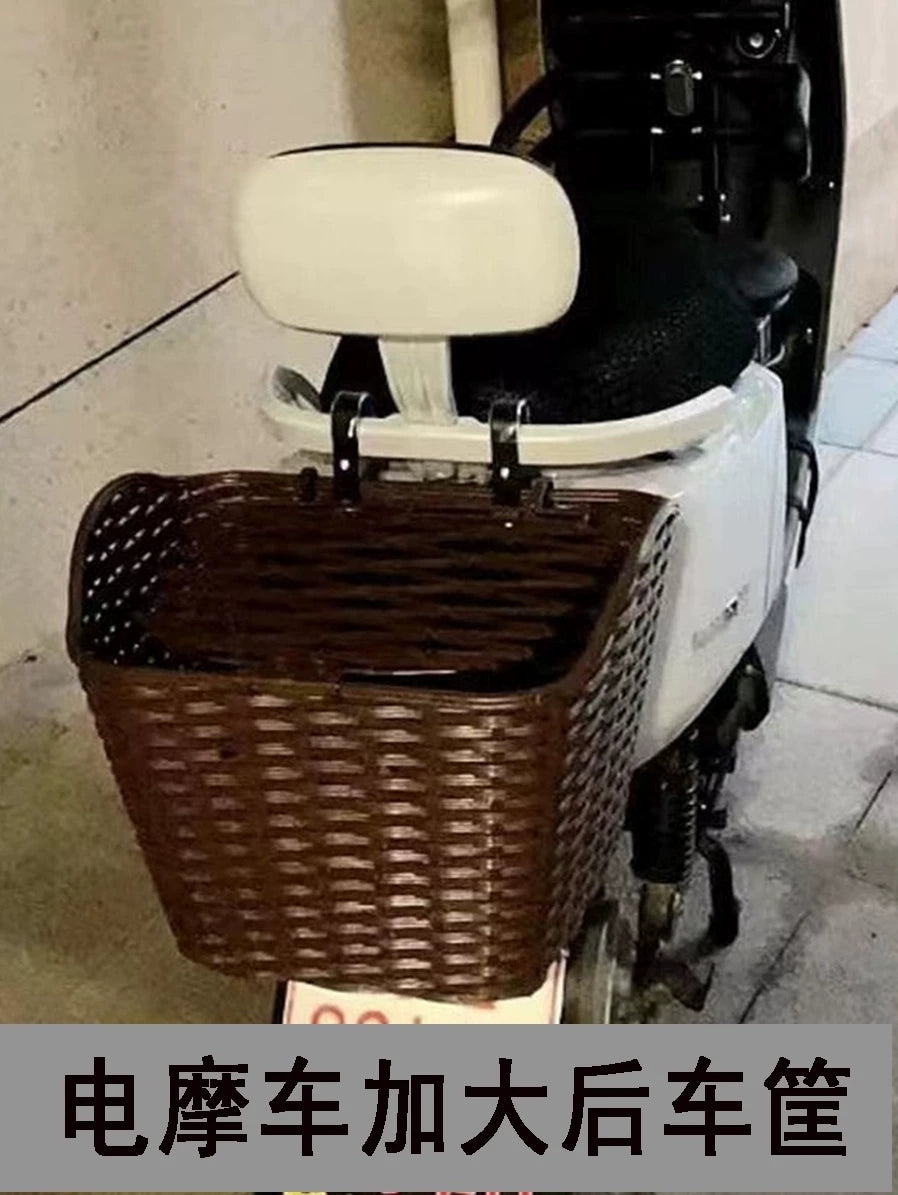 Electric Bicycle Rear Basket for Shopping, School Bags, and Cargo - Large Capacity