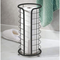 Wrought Iron Freestanding Toilet Paper Holder with Storage Shelf