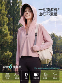 Women's UPF 50+ Sun Protection Jacket with Large Brim Hood, Lightweight & Cooling for Summer Outdoor Activities