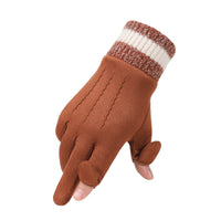 Winter Warm Cycling Fishing Gloves for Men and Women, Suede Lined, Thickened, Windproof, Non-slip, Touchscreen Compatible