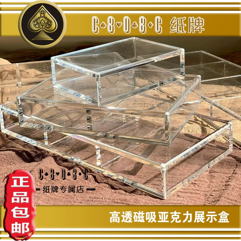 Magnetic Acrylic Playing Card Display Case Storage Box for Poker Cards