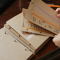 A5 Kraft Paper Foldable Notebook with Loose-Leaf Pages, Aesthetic Journal and Diary for Gifting