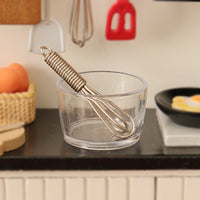Dollhouse Miniature Kitchen Utensils Set - Whisk, Bowl, Cup for DIY Scene Decor