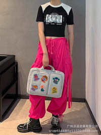 Unique Design Monster Patch Laptop Bag 16-inch Women's Computer File Storage Handbag