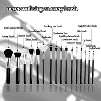 18-Piece Professional Makeup Brush Set with Soft Synthetic Bristles and Portable Bag