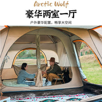 Large Ridge Tent for Outdoor Camping, Waterproof Family Cabin Tent with Multiple Rooms, Portable Folding Design