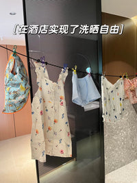 Portable Travel Clothesline with Clips and Buckles for Indoor Outdoor Use