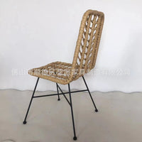 Modern Woven Rattan Dining Chair for Outdoor Patio and Balcony