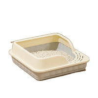 Splash-Proof Square Cat Litter Box for Kittens and Small Cats, Cage-Friendly