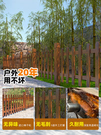Outdoor Garden Fence Anti-corrosion Wood Park Flower Lawn Barrier Railing Courtyard Decorative Partition Wall