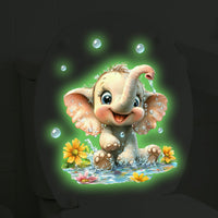 Elephant Turtle Luminous Wall Stickers for Bathroom Toilet Lid Decor, Self-Adhesive, New Year Decoration