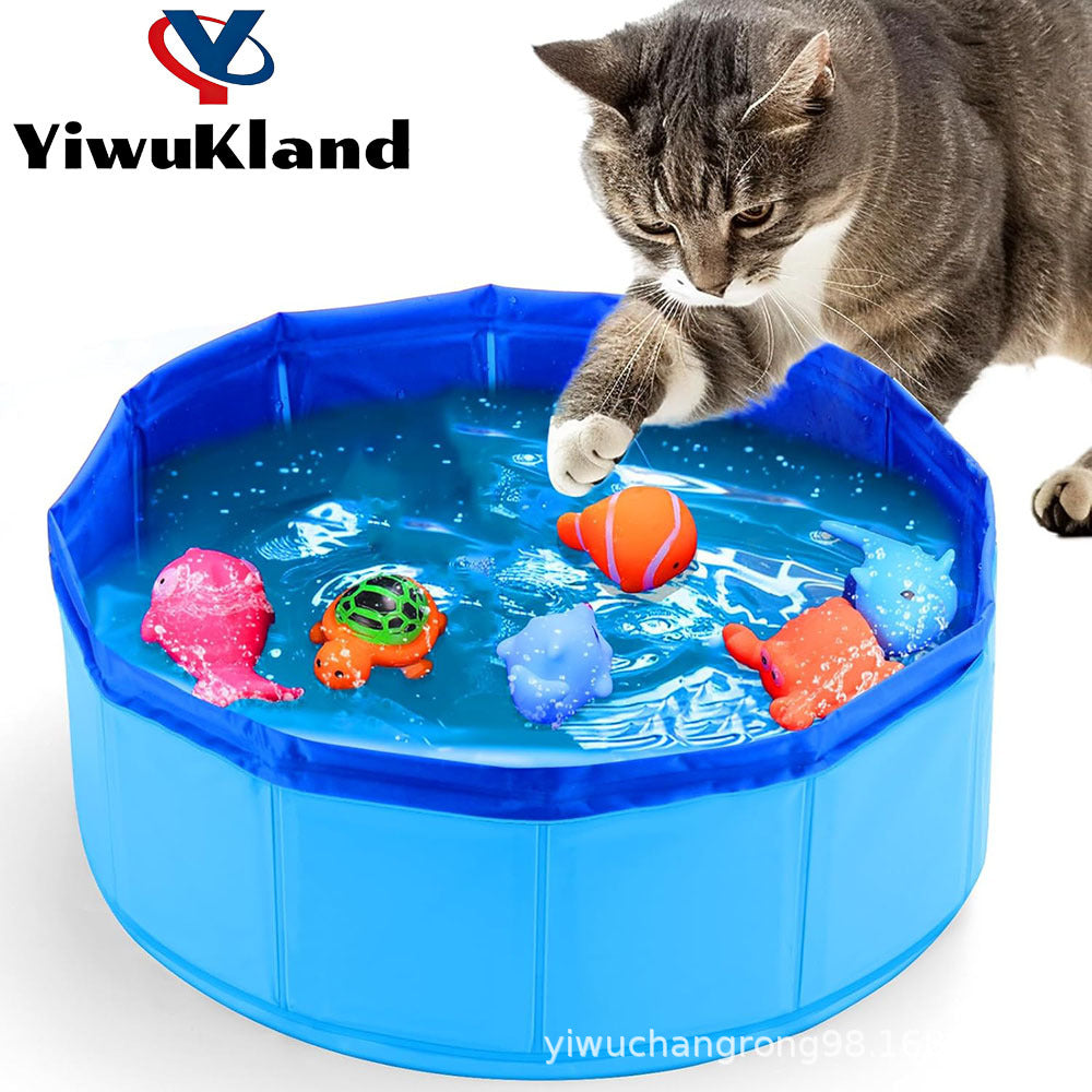 Foldable Pet Swimming Pool for Dogs and Cats - Portable Bathing Tub for Large Breeds
