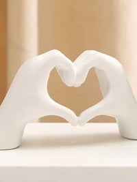 Modern Minimalist Heart Gesture Sculpture for Desktop and Home Decor