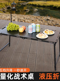 IGT Tactical Folding Camping Table - High Carbon Steel, Lightweight & Portable for Outdoor Picnic