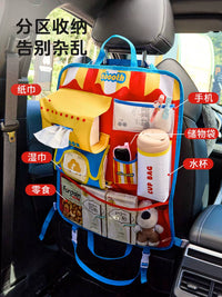 Car Backseat Organizer with Kick Mat and Tissue Box Holder, Large Capacity Multi-Pocket Storage Bag for Kids
